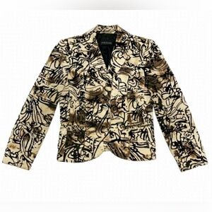 Betty Barclay, size M, Brown with Black velvet textured abstract pattern blazer